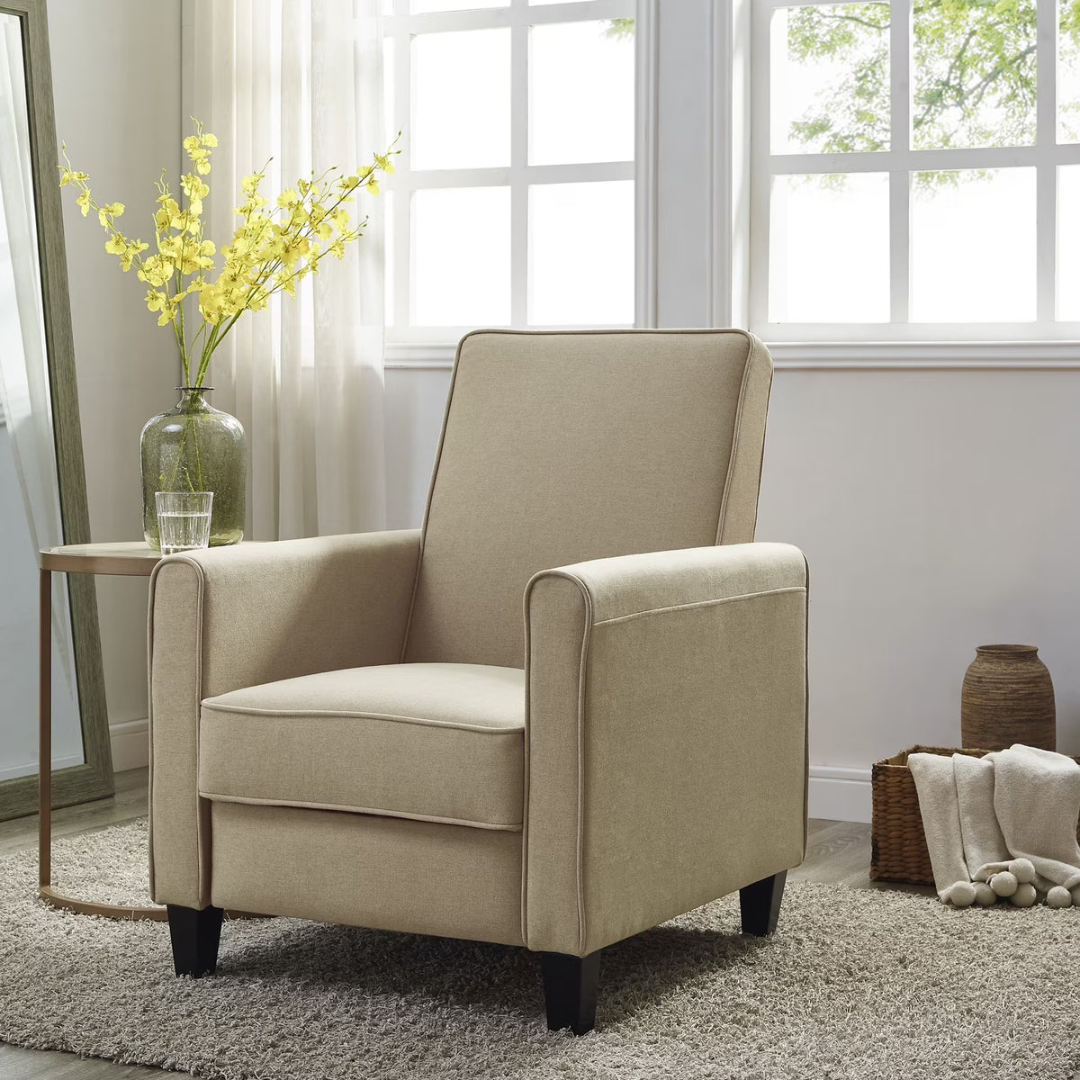 Mocha Linen Upholstered Club Chair Set of 2 K800147