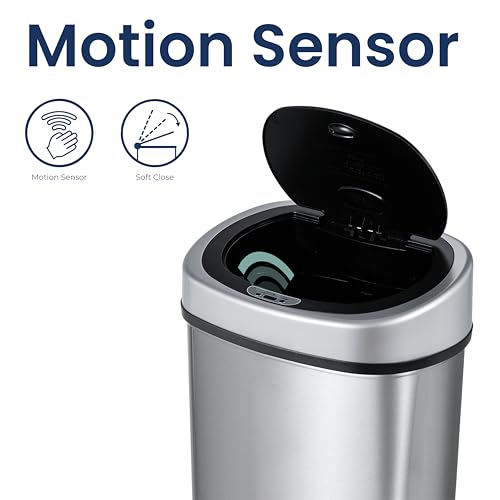 Automatic Touchless Trash Can 13 Gal Stainless Steel X245