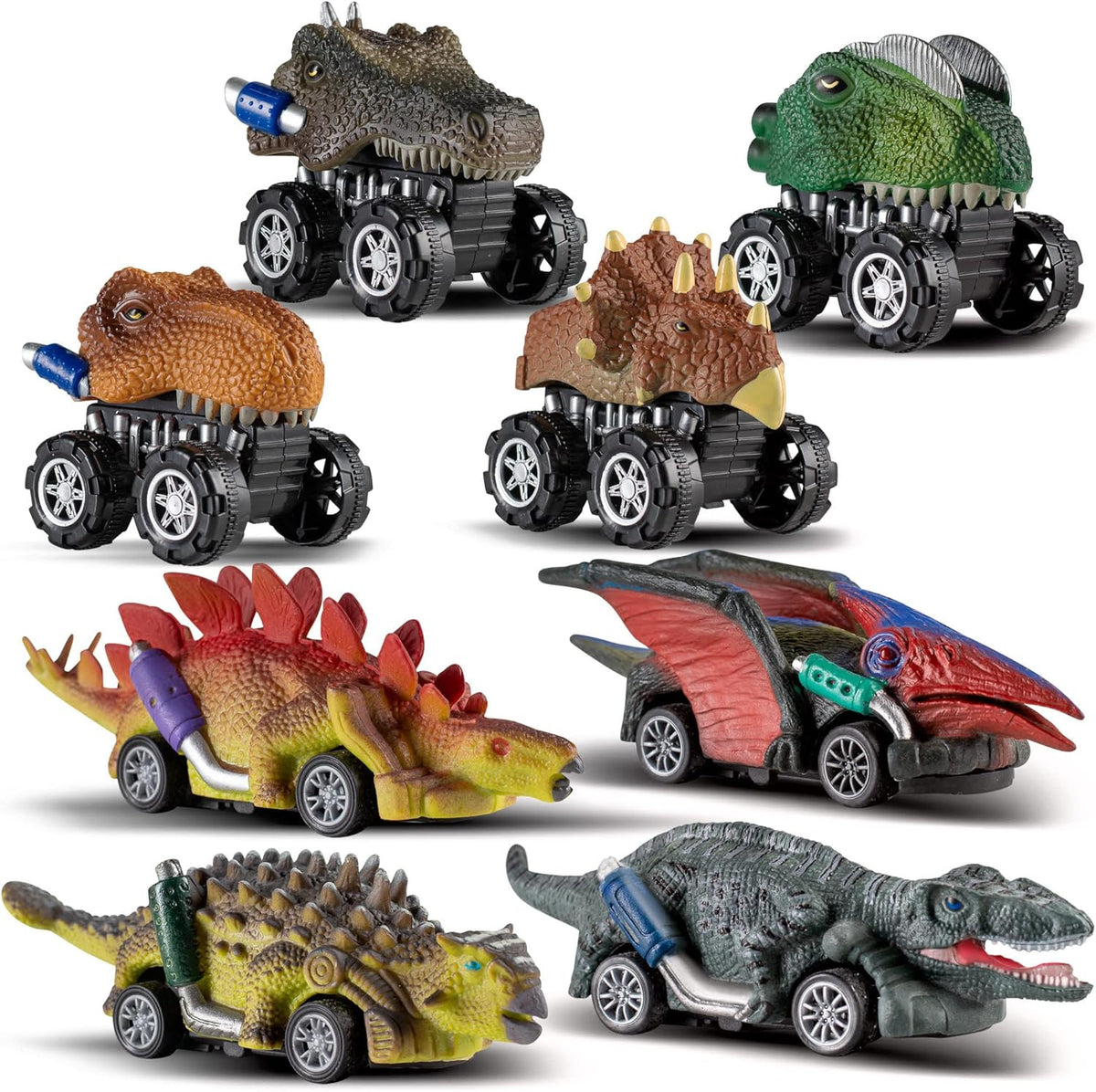Dinosaur Pull Back Toy Cars Vehicle Playsets F49107