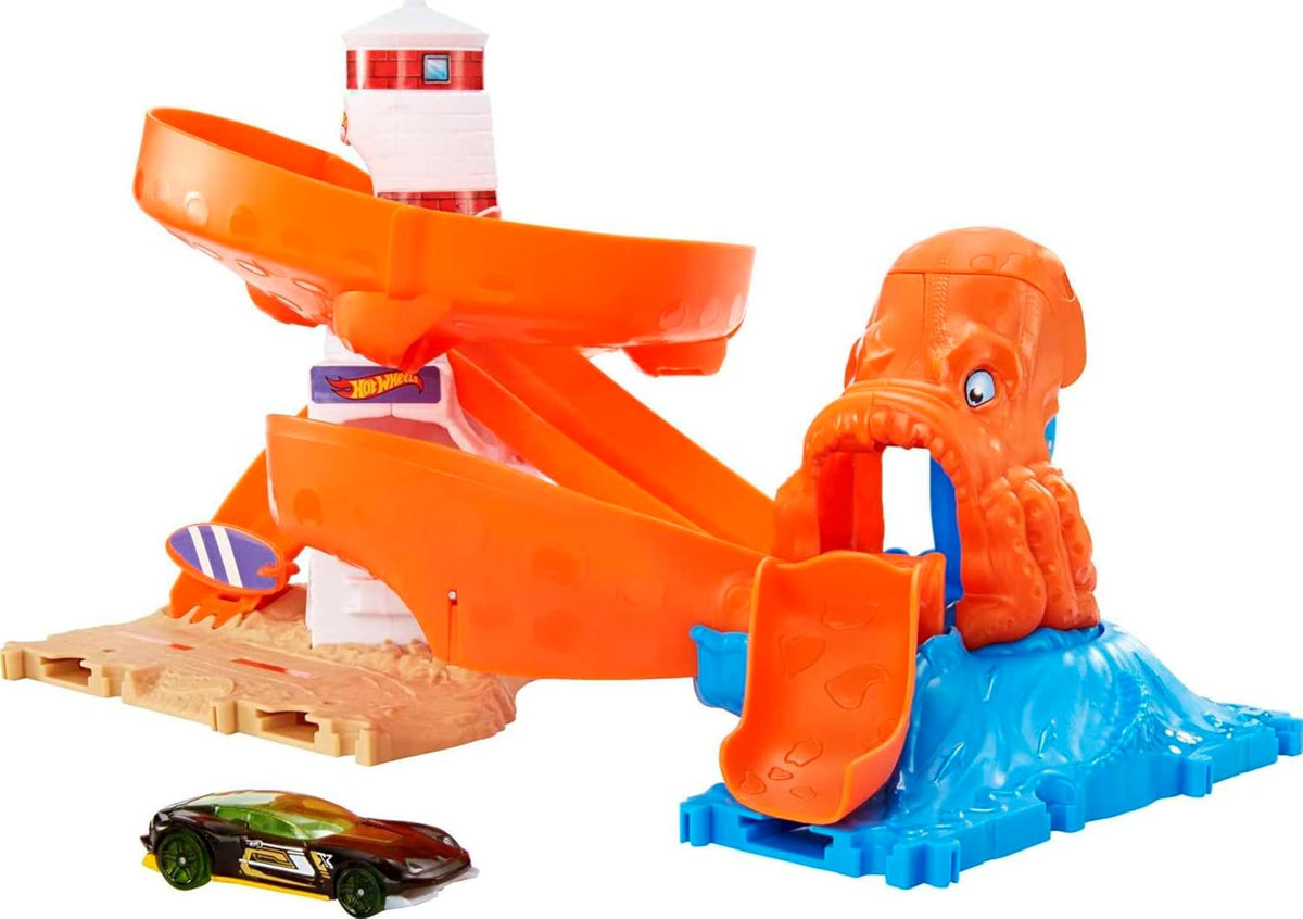 Hot Wheels Toy Car Track Set Playset & 1:64 Scale Vehicle B60403