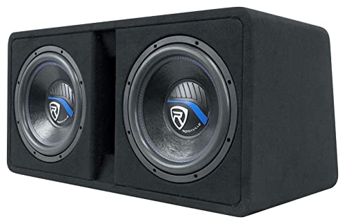 Dual 10" 2400w Car Subwoofers with Vented Sub Enclosure Box, 2 Ohm, Black I82197