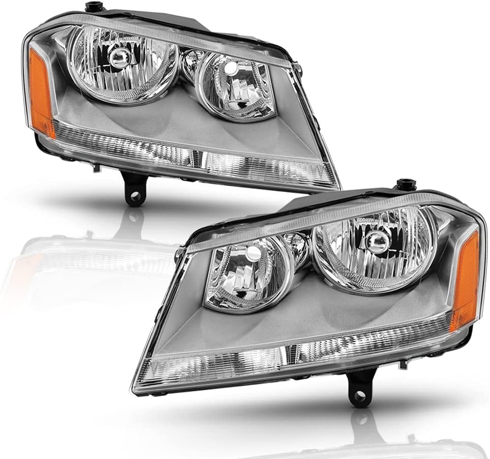 2008-2014 Dodge Avenger Chrome Housing Headlights Replacement Pair Set P610