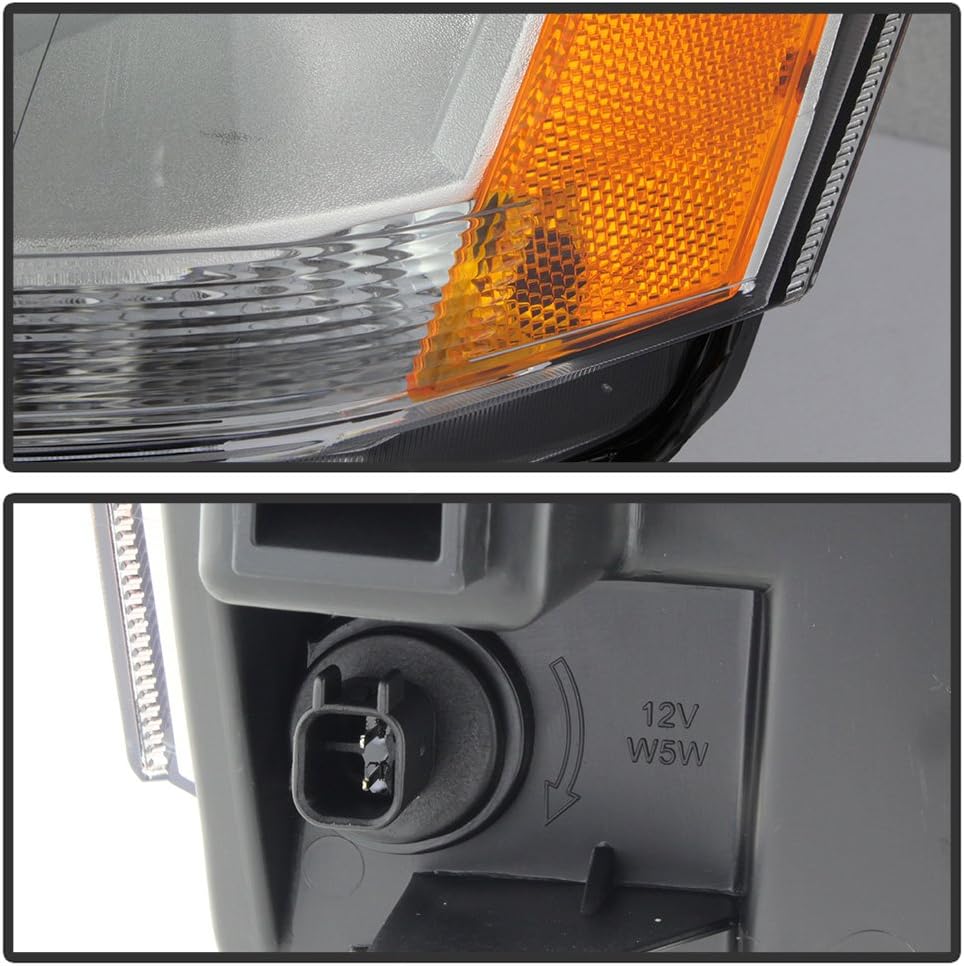 2008-2014 Dodge Avenger Chrome Housing Headlights Replacement Pair Set P610