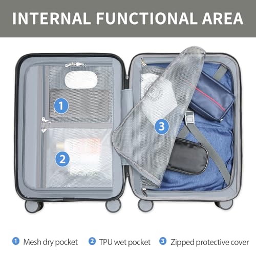 Light Purple 20-Inch Hardside Expandable Carry On Luggage W16710