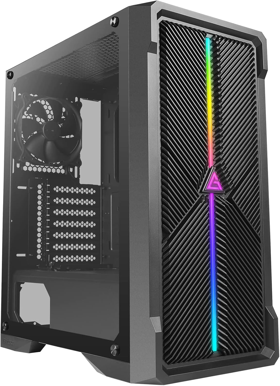 Black Mid Tower ATX Gaming Case with 3x120mm ARGB Fans P8940