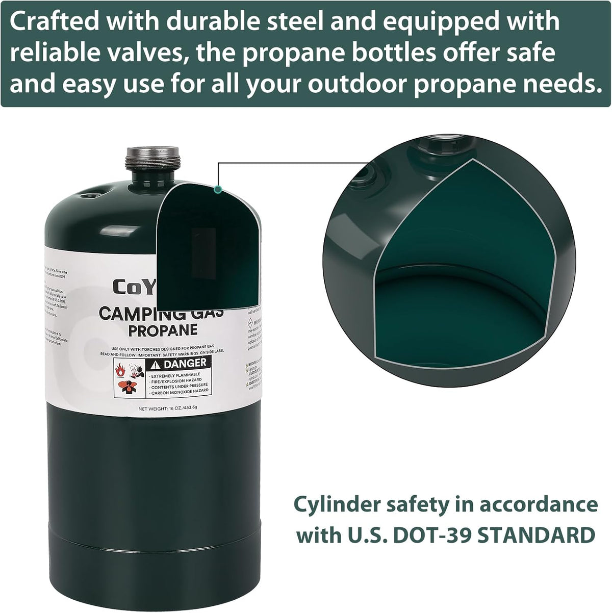 1LB 16 oz Propane Cylinder Tank D7243