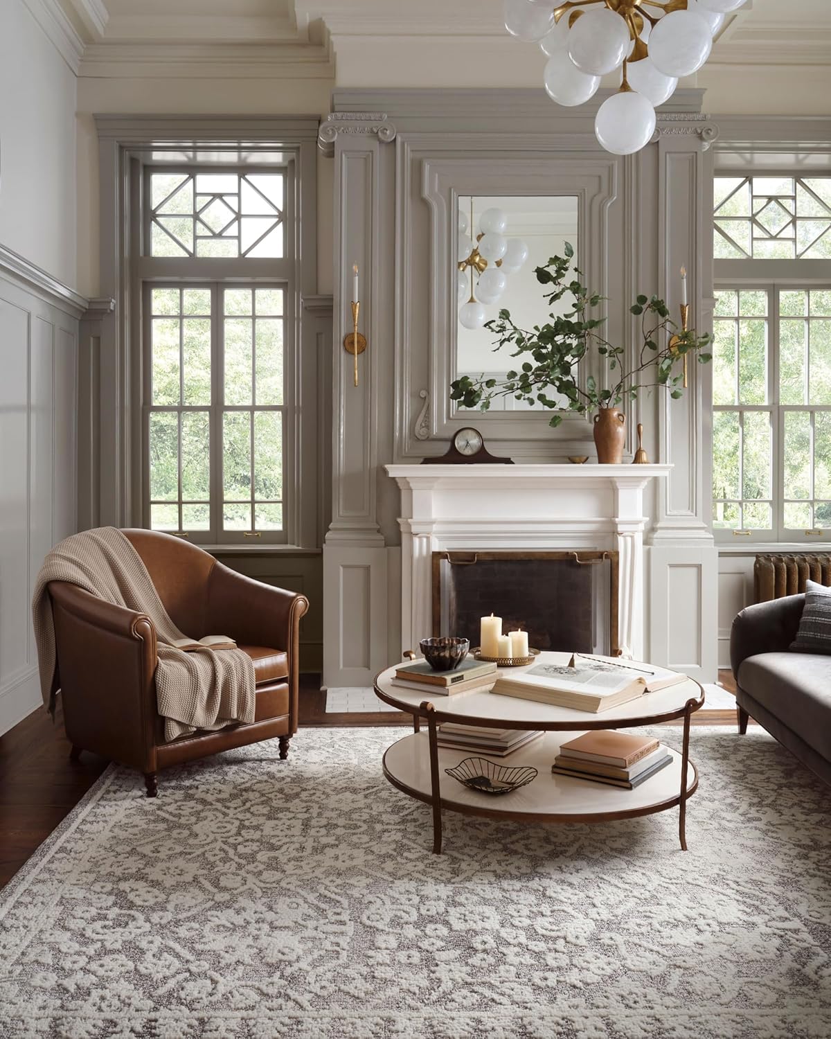 Grey/Ivory 5'-3" x 7'-6" Area Rug C70030