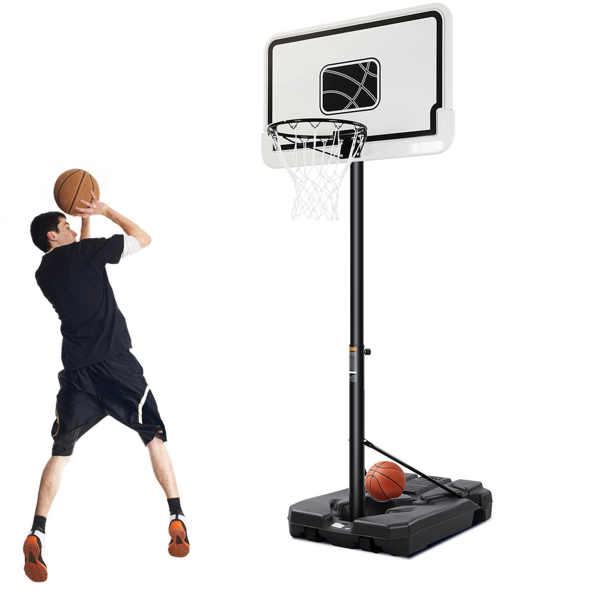 Portable Adjustable Height Basketball Hoop with Backboard H94136