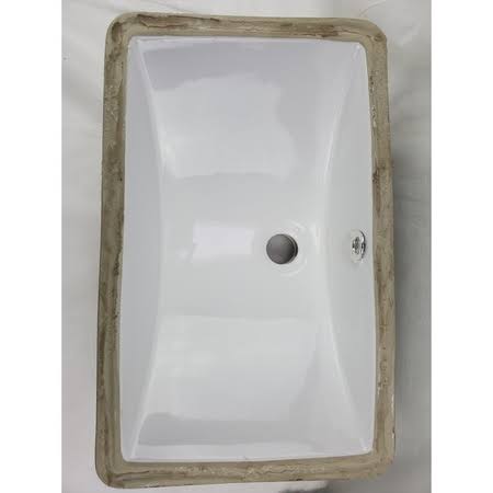 18 in. Rectangle Undermount Sink Set in White I44278