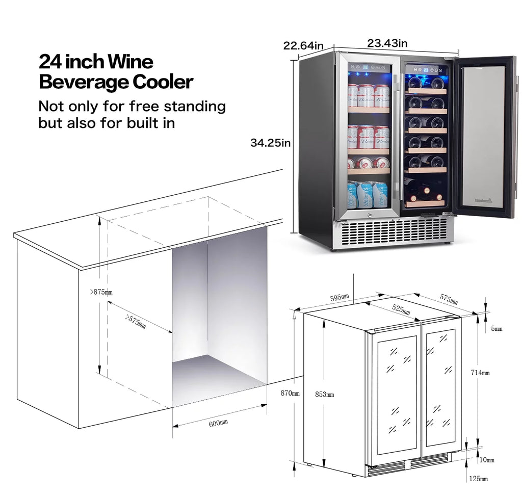 24in Dual Zone Wine and Beverage Refrigerator O668325