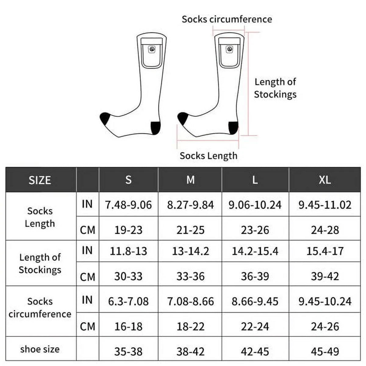 Heated Socks with Rechargeable Battery D4010