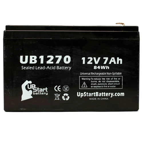 12V 7Ah Sealed Lead Acid Battery with F1 to F2 Terminal Adapters M480196