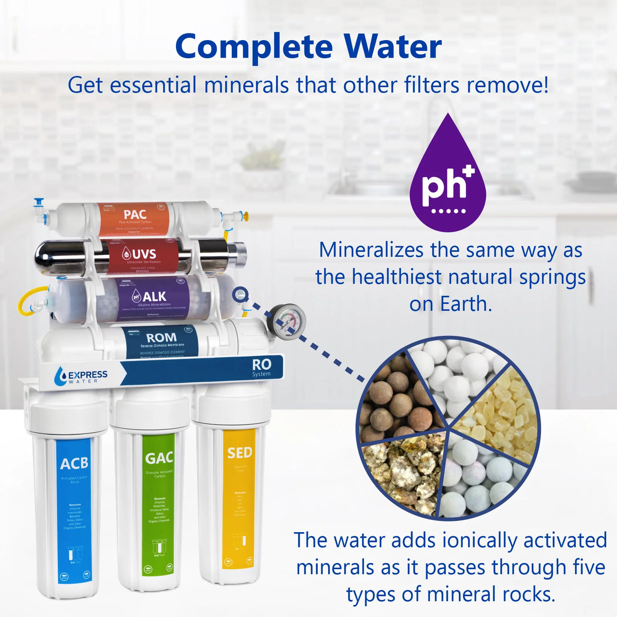 11 Stage UV Alkaline Reverse Osmosis Water Filtration System G164330