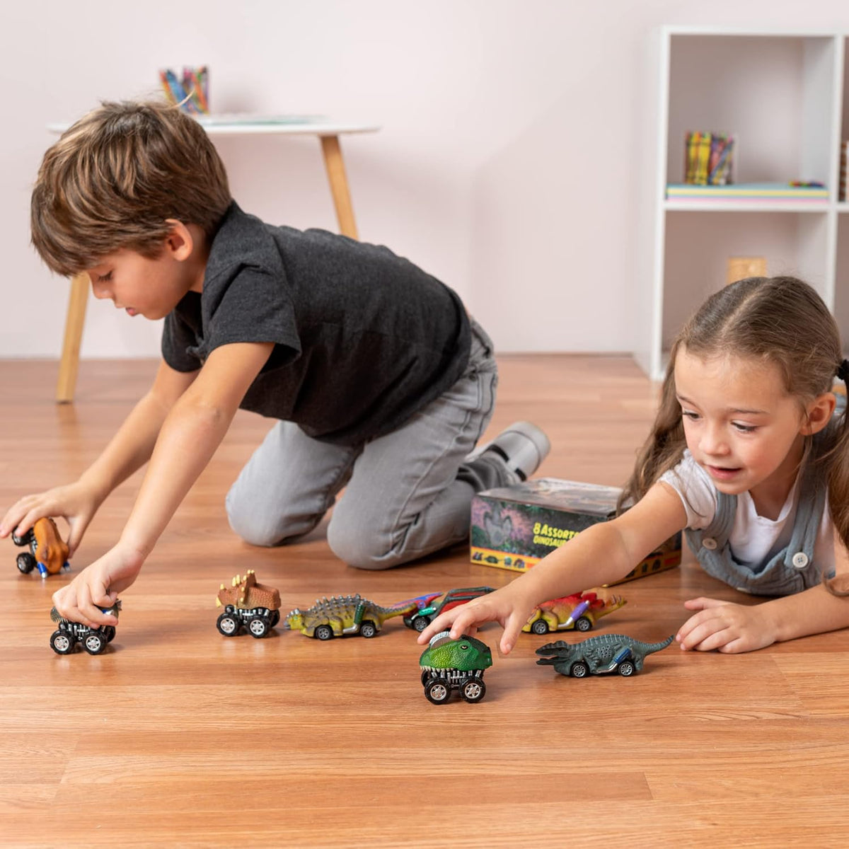 Dinosaur Pull Back Toy Cars Vehicle Playsets F49107