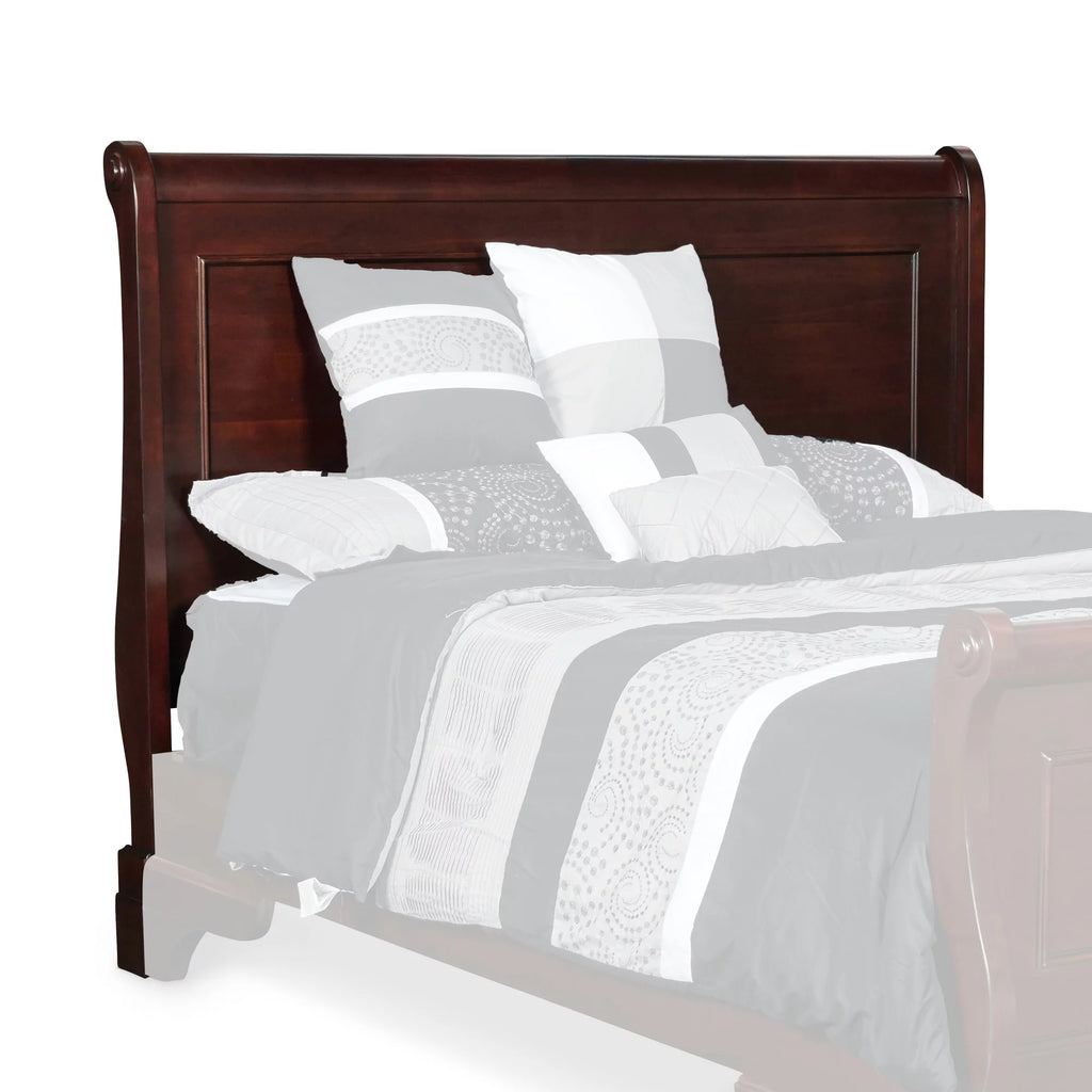 Brown Wooden Sleigh Design Panel Headboard Z881315