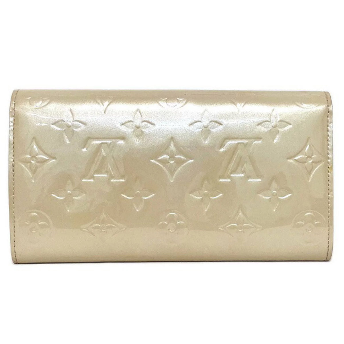 Pre-Owned Beige Monogram Verni Patent Leather Long Bi-Fold Wallet W564