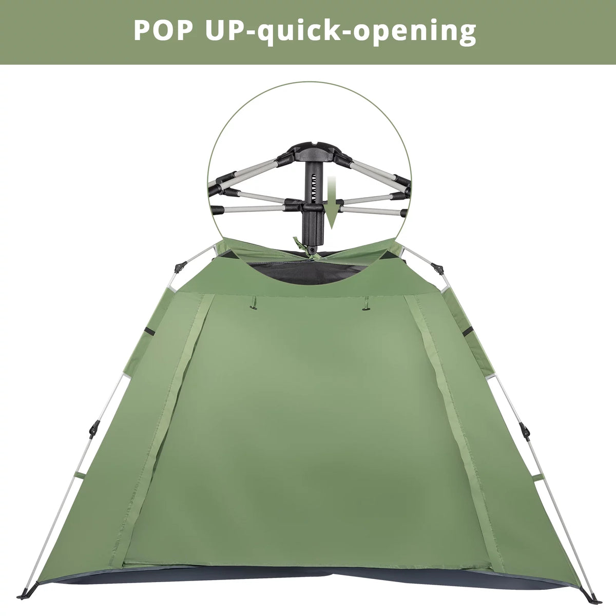 Camping Instant Tent 4 Person Waterproof Green Z36670