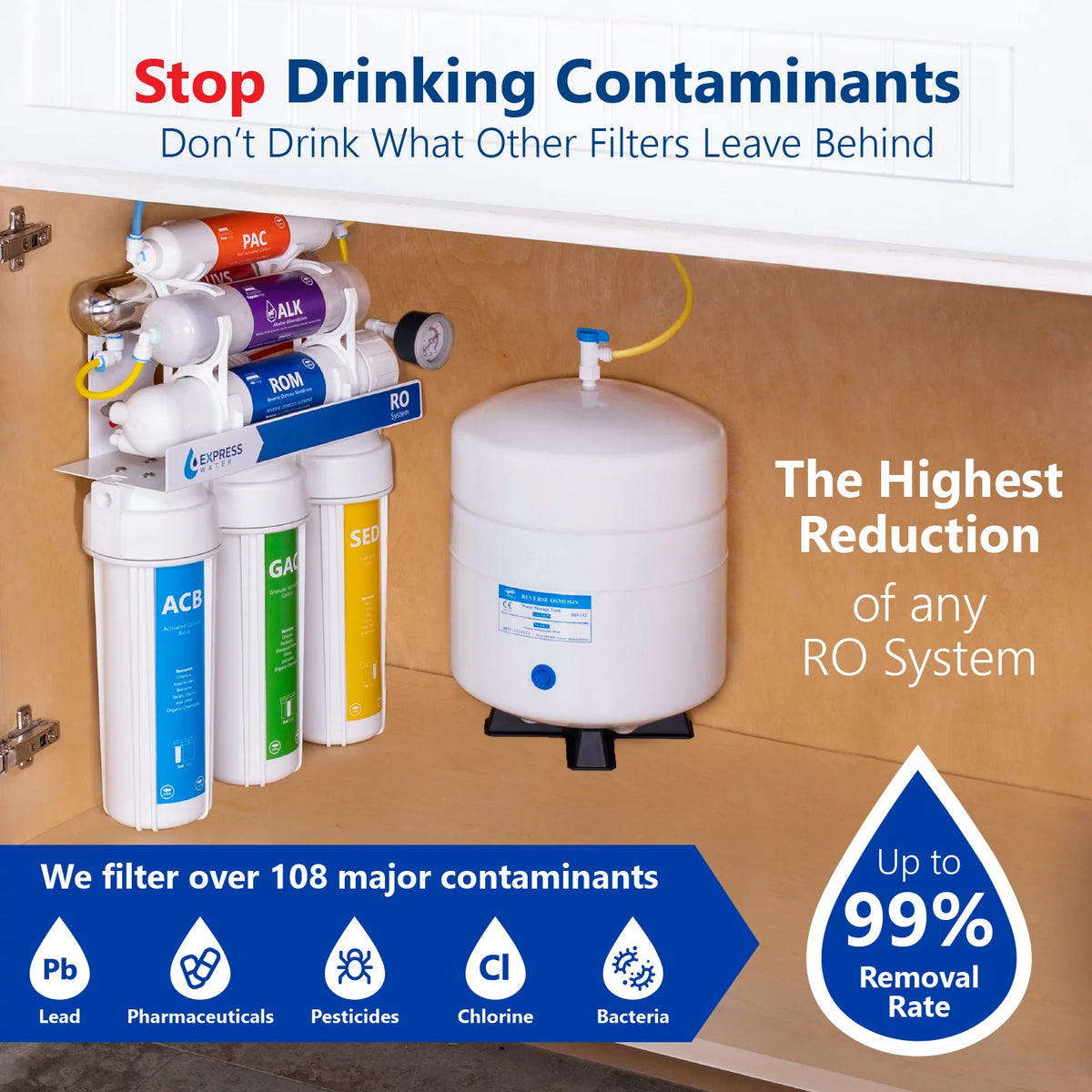 11 Stage UV Alkaline Reverse Osmosis Water Filtration System G164330
