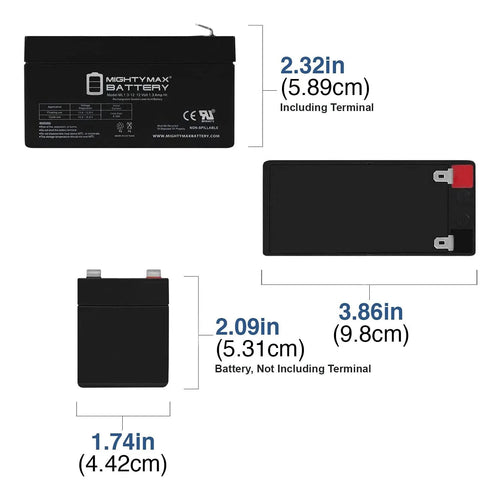 12V 1.3Ah Battery 2 Pack I14604