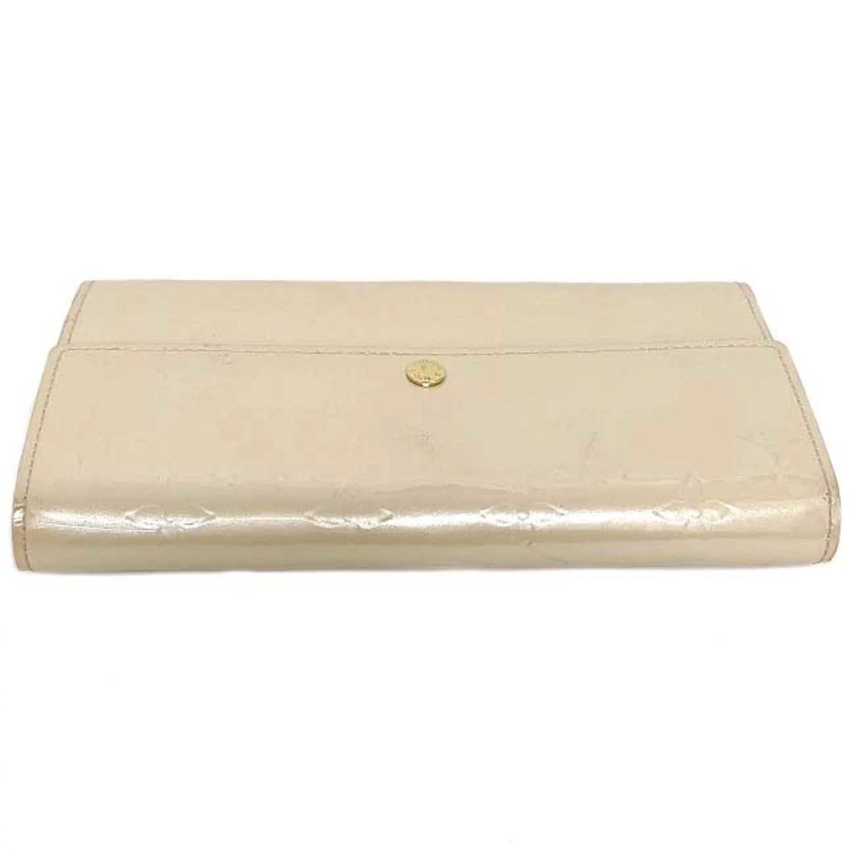 Pre-Owned Beige Monogram Verni Patent Leather Long Bi-Fold Wallet W564