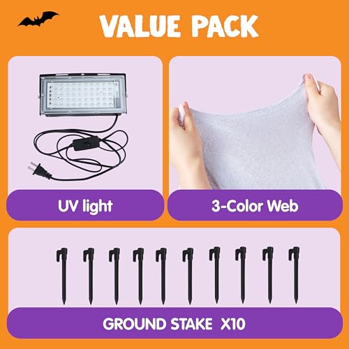 Glow-in-The-Dark White Spider Web Decoration U148