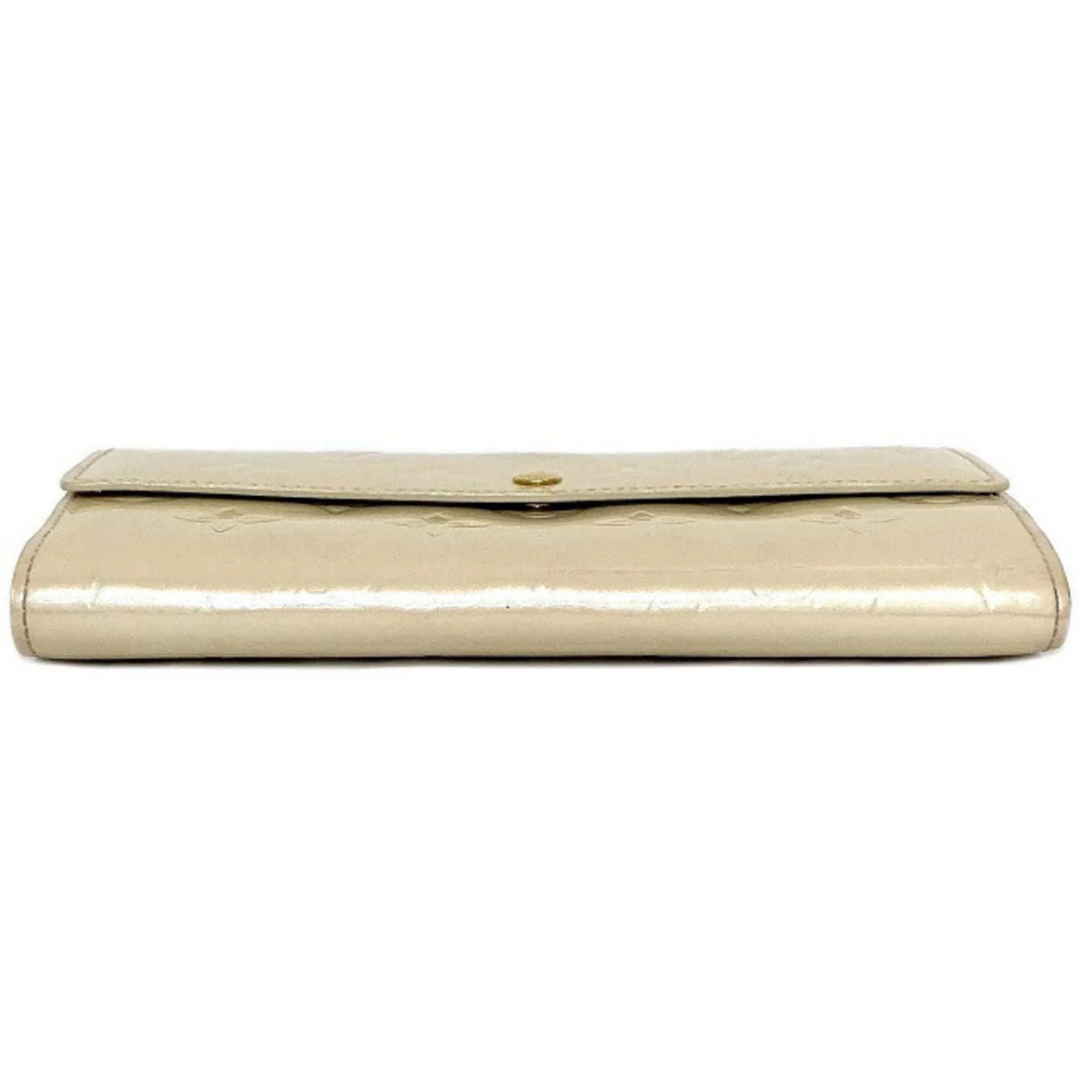 Pre-Owned Beige Monogram Verni Patent Leather Long Bi-Fold Wallet W564