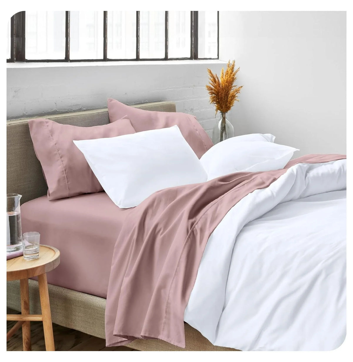 Split Head Flex King 4 Piece Microfiber Bed Sheet Set A683466