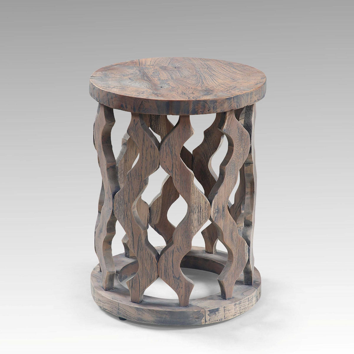 Carved Teak Wood Accent Table V825