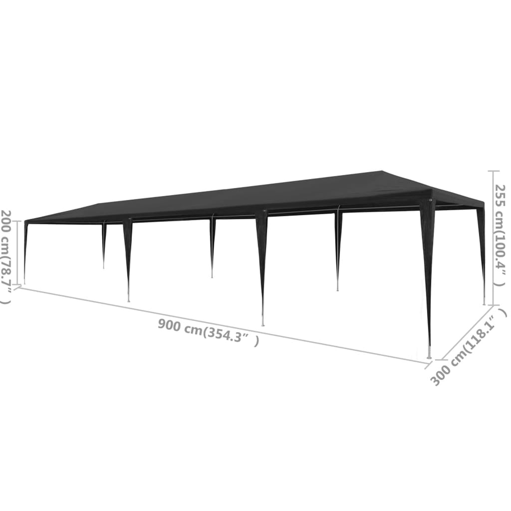 Green PE Party Tent 9'10"x29'6" Z89162