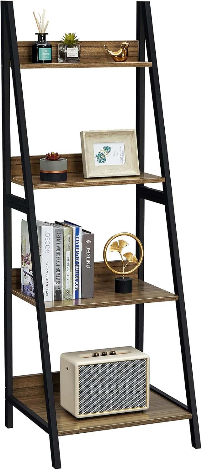 Espresso 4 Tier Ladder Shelf Bookcase F36070