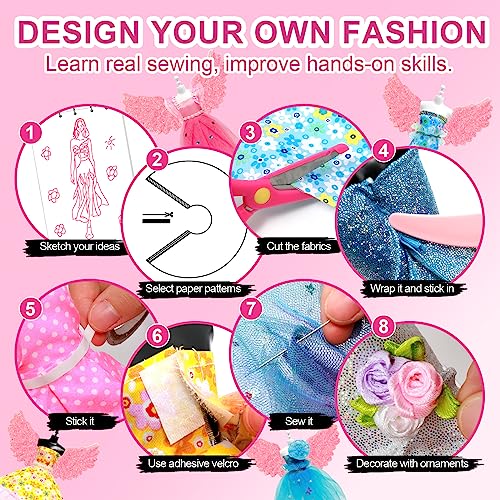 1500+PCS Fashion Designer Kit with Sketchbook & 5 Mannequins S50676