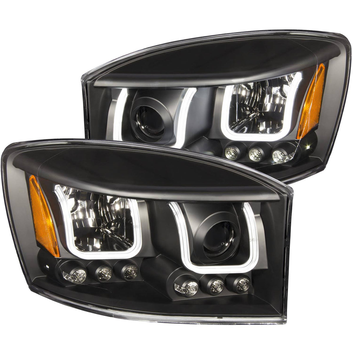 Black U-Bar Projector Headlights K18485