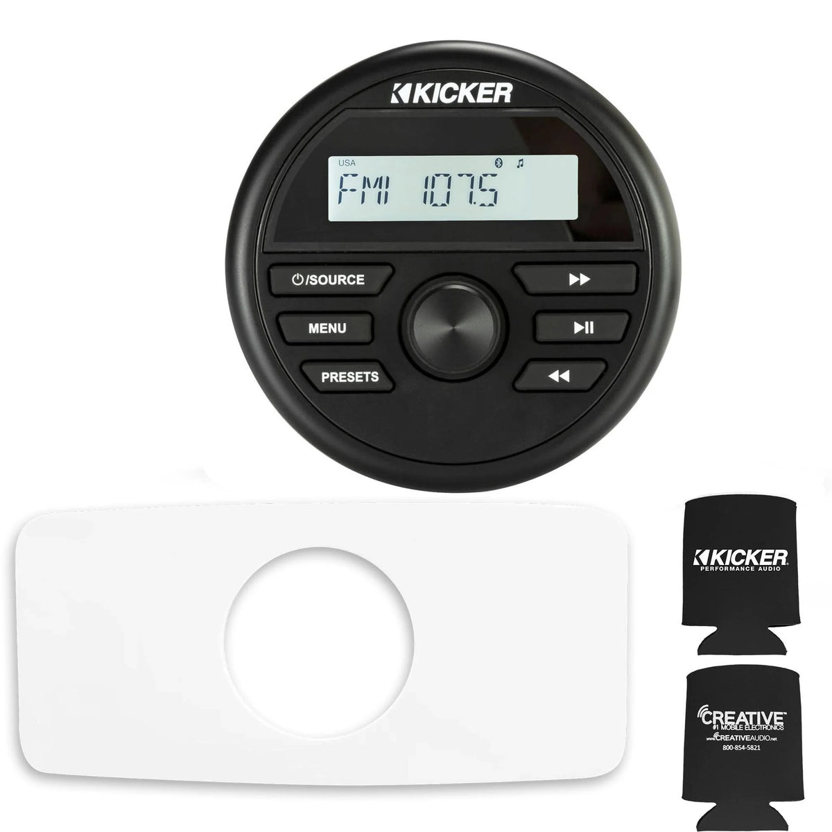 Waterproof Marine Radio with Dash Kit - White V7639