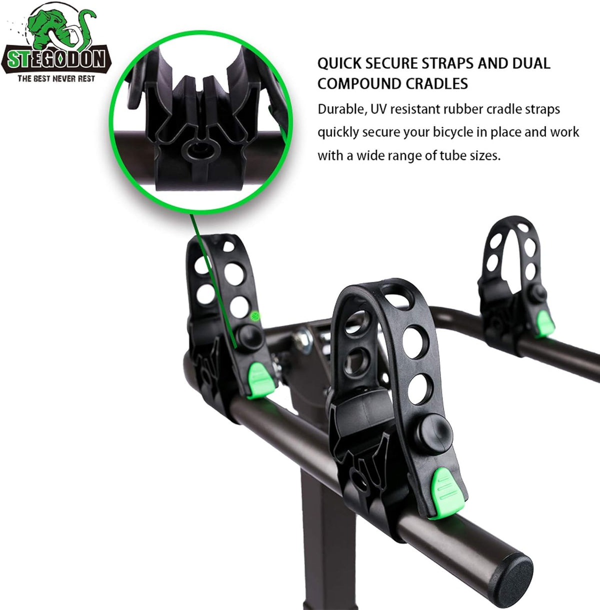 2 Bike Hitch Rack 2'' Hitch Receiver Heavy Duty Bicycle Carrier Racks Hitch Mount Double Foldable Rack Pack of 2 N453153