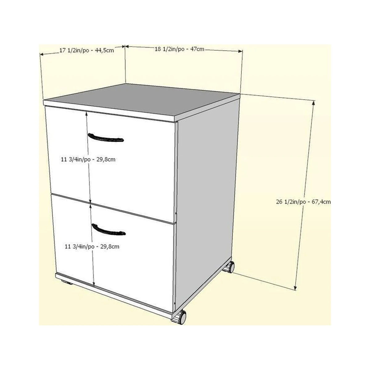 2-Drawer Mobile Filing Cabinet W89435