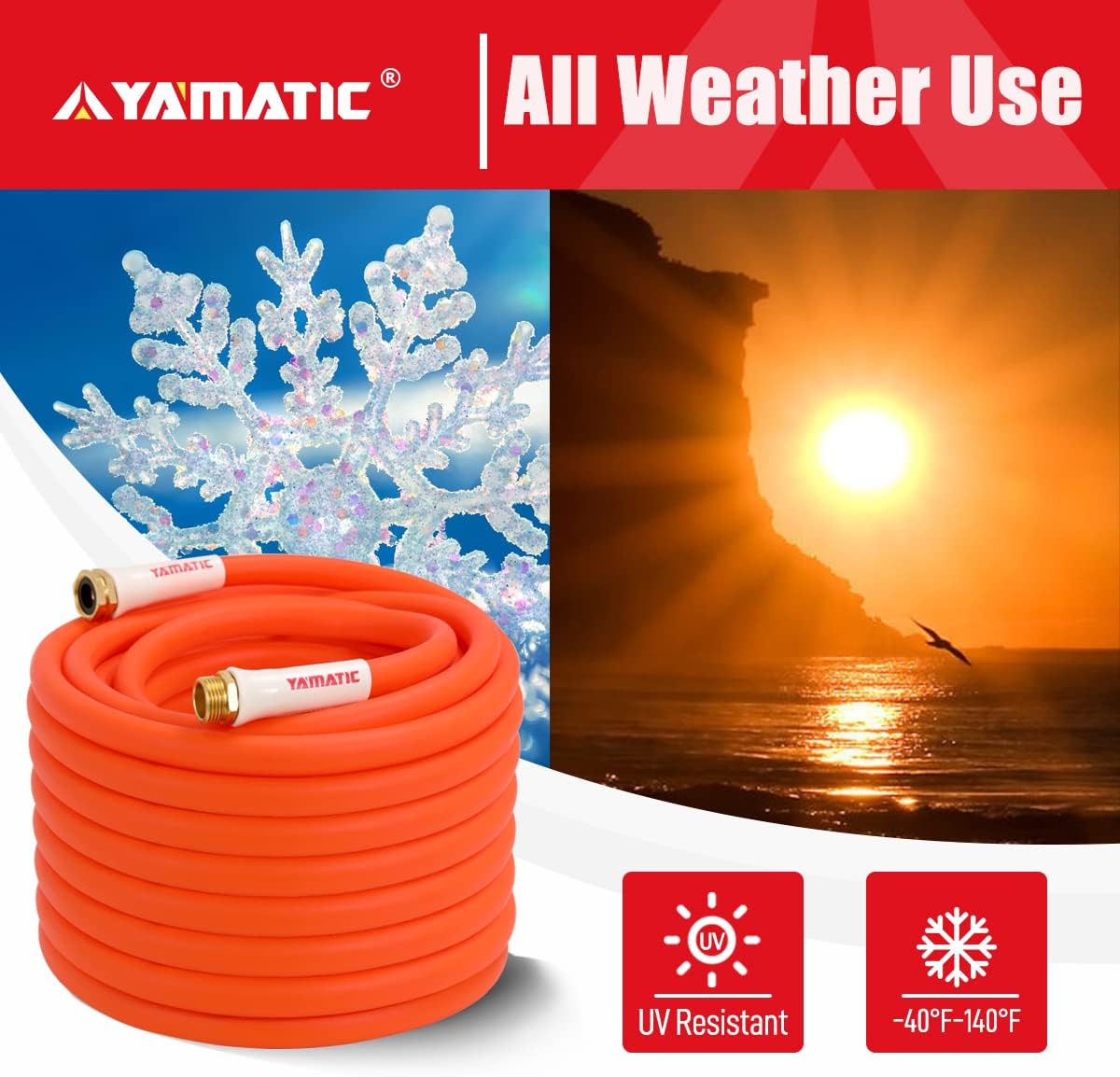 Kink Resistant Garden Hose 5/8 in x 50 ft, Heavy Duty, Pack of 2 F76871