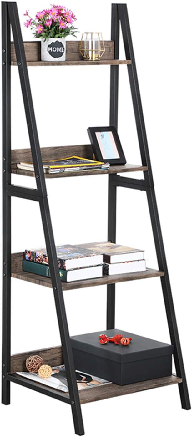 Espresso 4 Tier Ladder Shelf Bookcase F36070