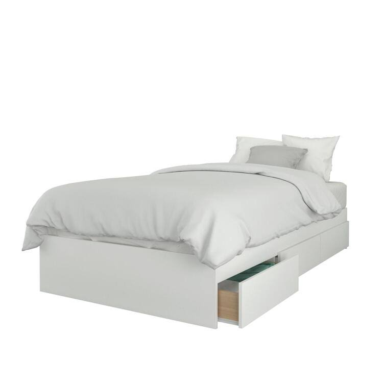 White and Truffle 2 Piece Twin Size Bedroom Set T517