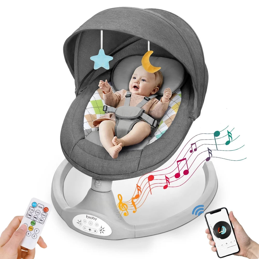 Electric Baby Swing with Remote Control, Grey E414154