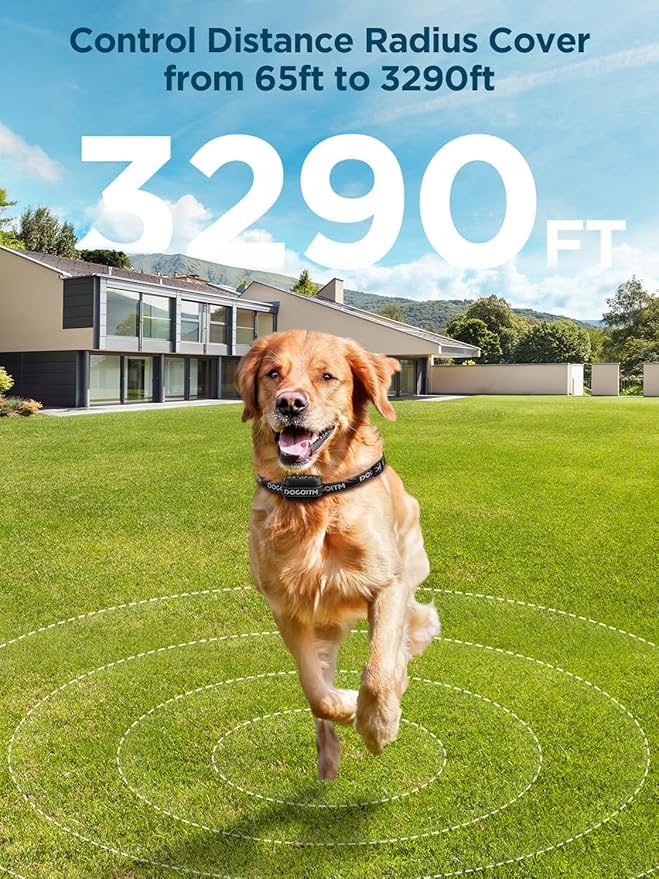 Wireless Dog Fence Electric Collar Waterproof Rechargeable Pet Containment System Q482358