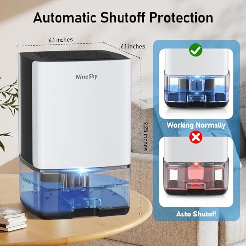 35oz Water Tank Small Dehumidifier with 7 Colorful Lights F54922