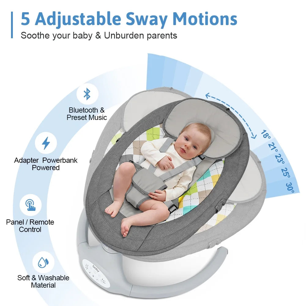 Electric Baby Swing with Remote Control, Grey E414154