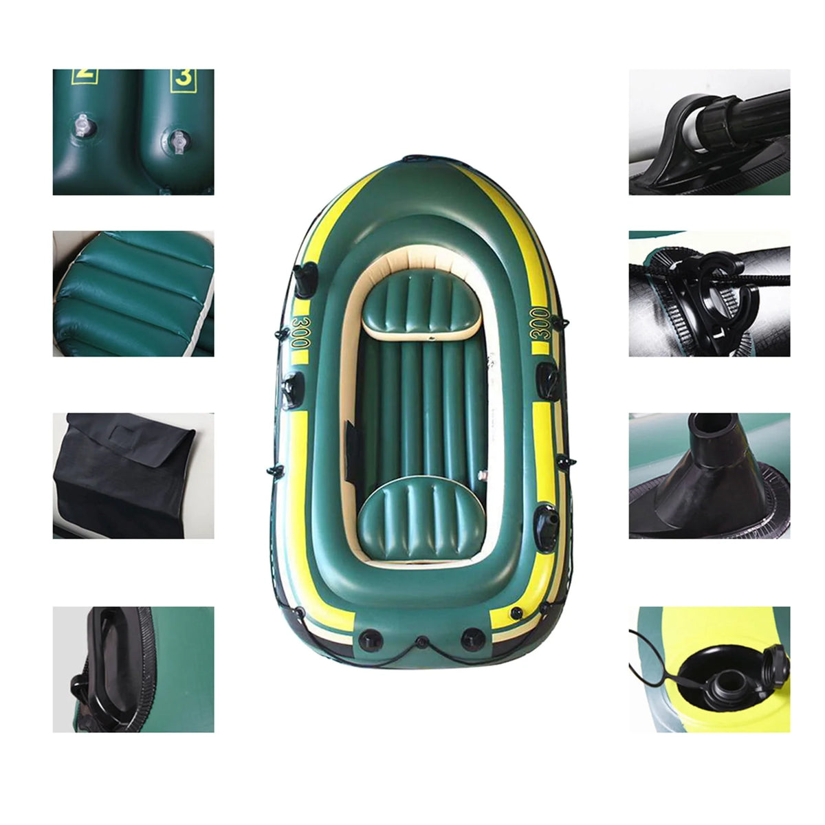 Green Pvc Three Person Inflatable Fishing Boat Z683040