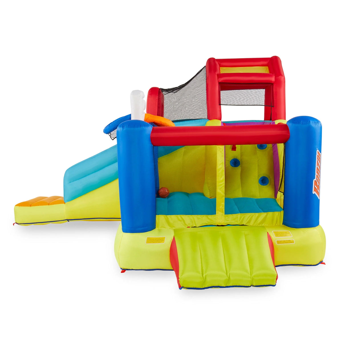 Outdoor Bounce House with Slide, Climbing Wall & 2 Sports Activities P557