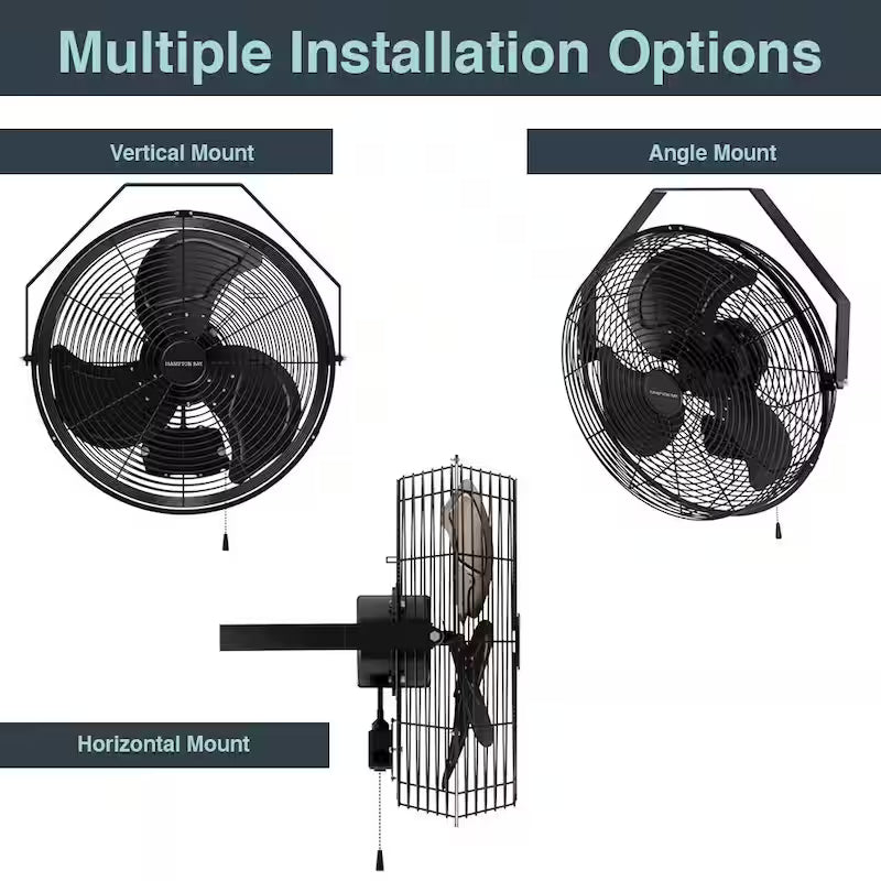 Black 3-Speed Wall Mount Fan X88236