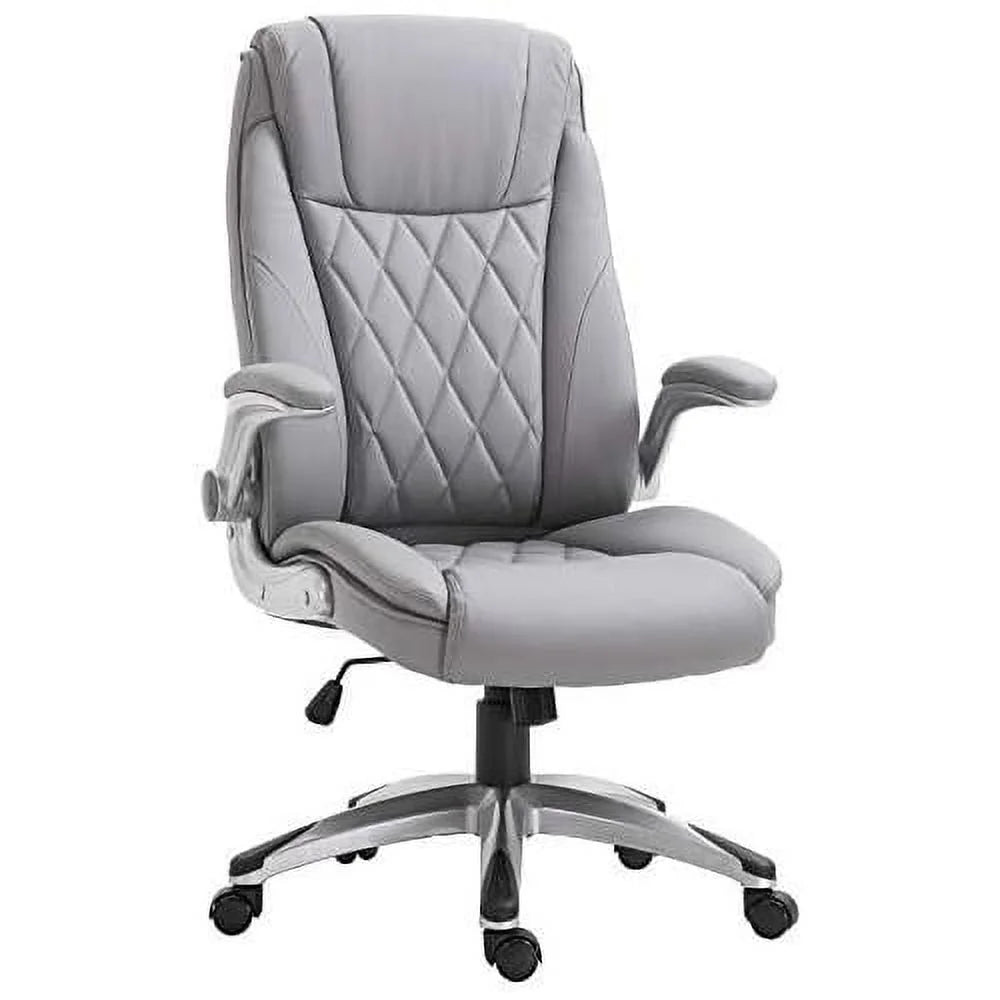 Grey Faux Leather Ergonomic Home Office Chair G597