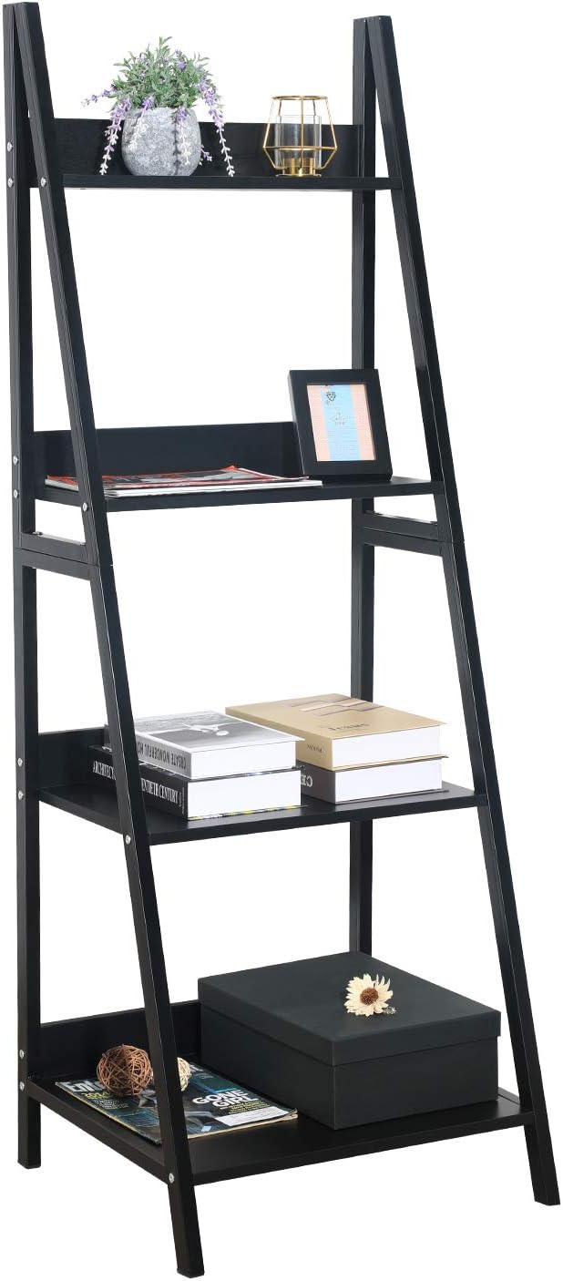 Espresso 4 Tier Ladder Shelf Bookcase F36070