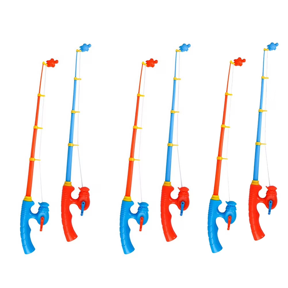 6pcs Plastic Fishing Rod Magnetic Fishing Game Educational Learning Toys A761