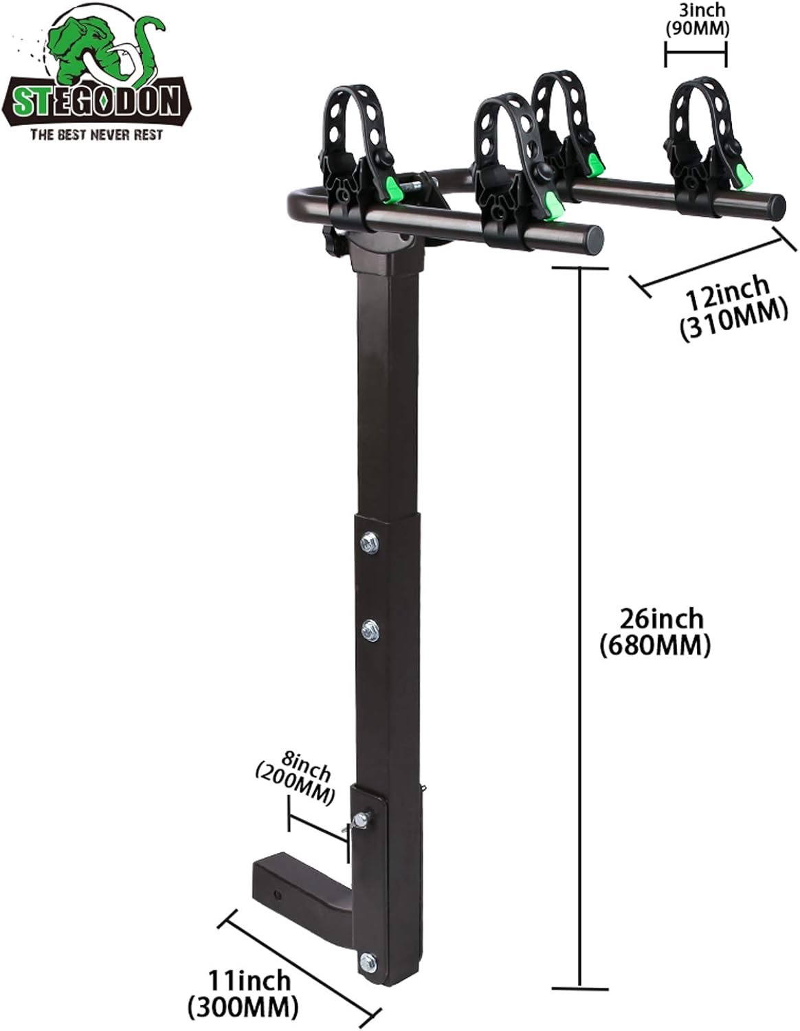 2 Bike Hitch Rack 2'' Hitch Receiver Heavy Duty Bicycle Carrier Racks Hitch Mount Double Foldable Rack Pack of 2 N453153