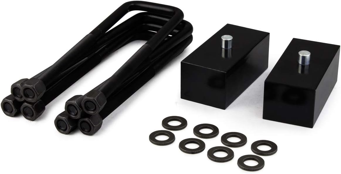 3" Front 2" Rear Full Leveling Lift Kit Adjustable Torsion Keys + Rear Blocks + U-bolts Fits 1988-1999 Chevy GMC K1500, 1999-2007 Silverado Sierra 1500 4WD Z395340